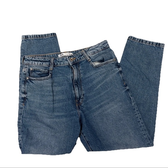 Zara Denim - Zara Jeans Women’s Pants Sz 10 Blue The High Rise Straight Denim Stretch